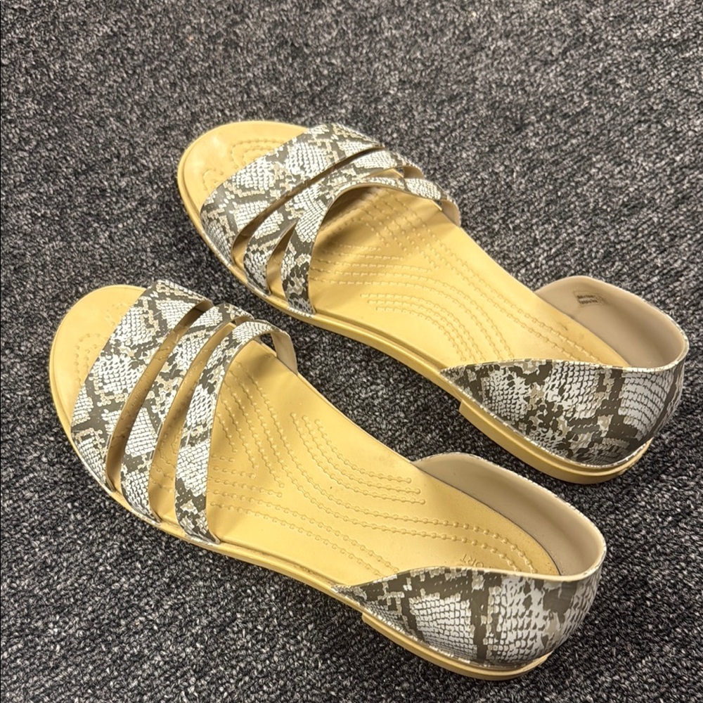 CROCS Snakeskin Print Sandals